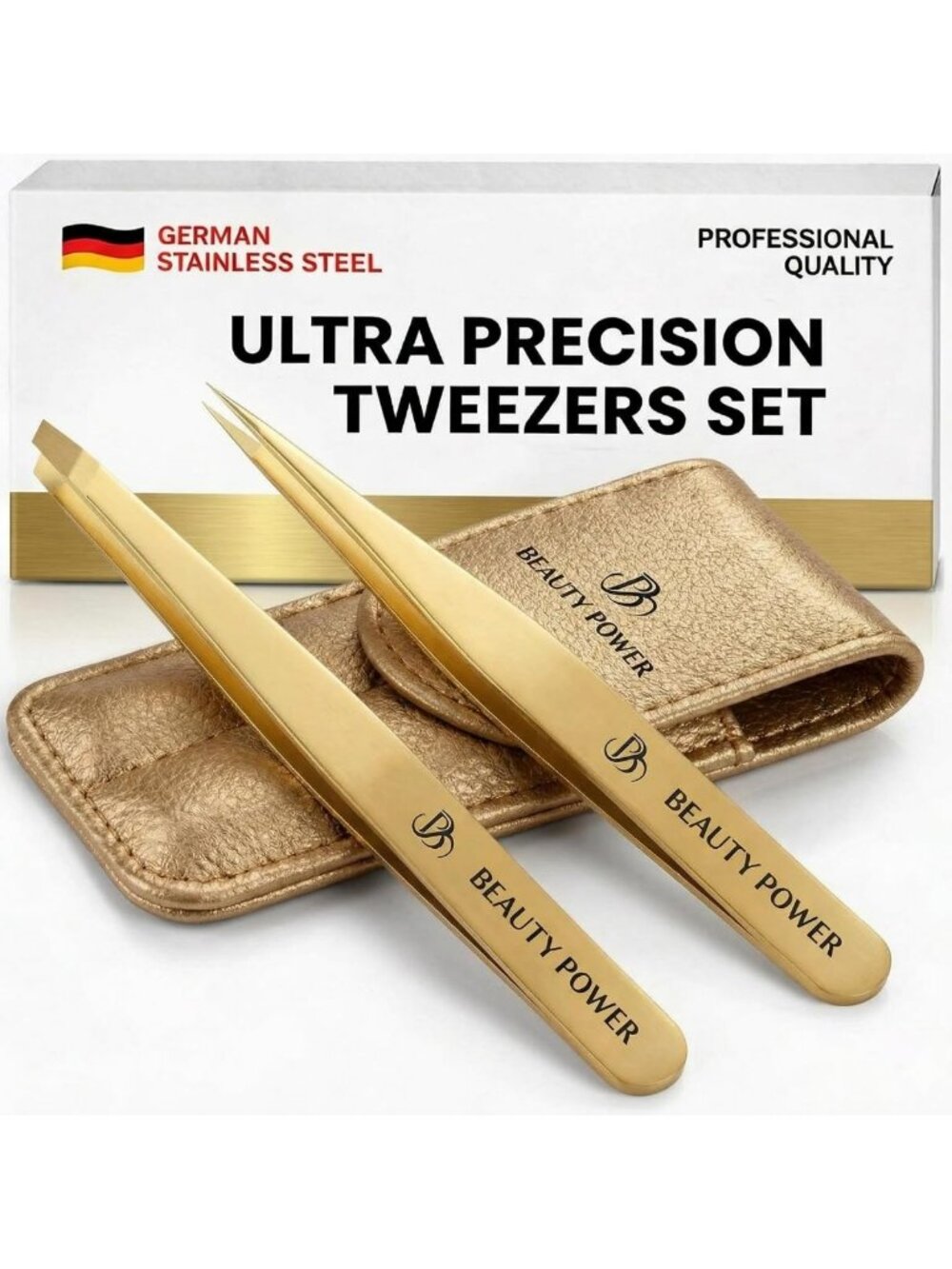 Professional Precision Tweezers Set – Slant & Point Stainless Steel for